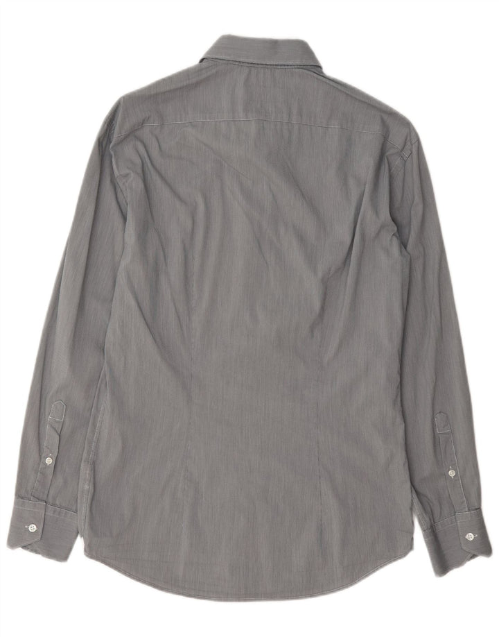 Trussardi Mens Shirt Size 39 Medium Grey Houndstooth
