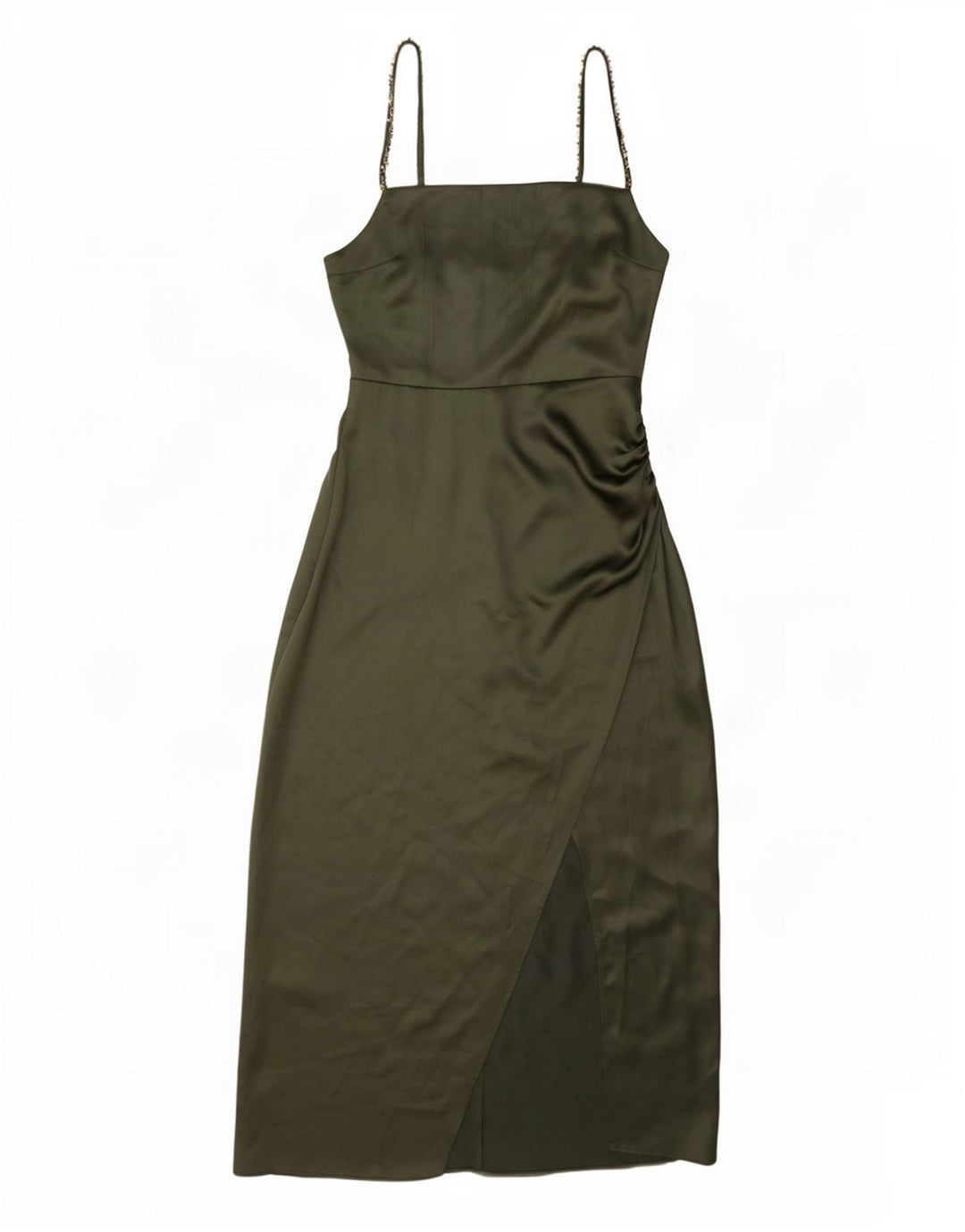 Zara Womens Sleeveless Maxi Dress UK 10 Small Green Polyester
