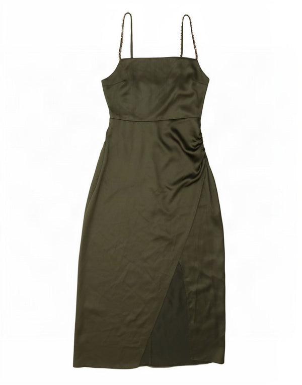 Zara Womens Sleeveless Maxi Dress UK 10 Small Green Polyester