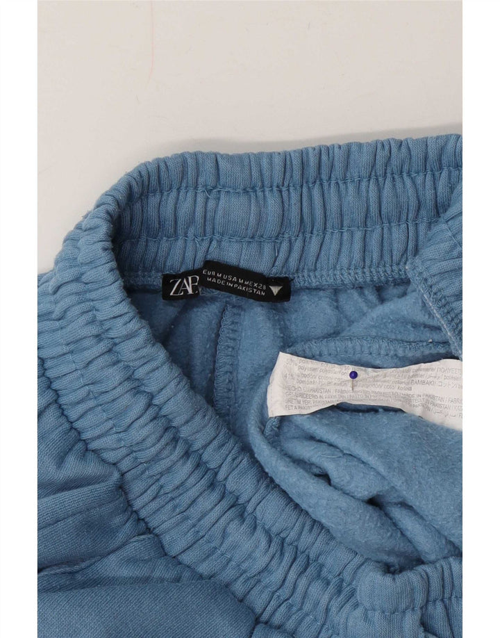 Zara Womens Tracksuit Trousers Joggers UK 12 Medium Blue Polyester