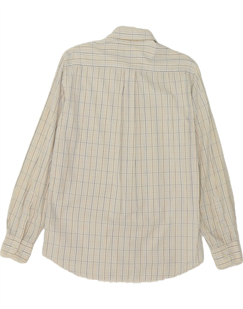 KAPPA Mens Shirt Medium Off White Check Cotton Vintage Kappa and Second-Hand Kappa from Messina Hembry 