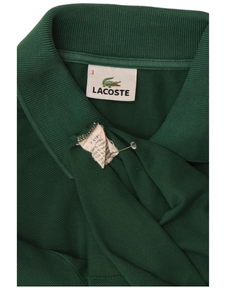 LACOSTE Mens Polo Shirt Size 3 Small Green Cotton
