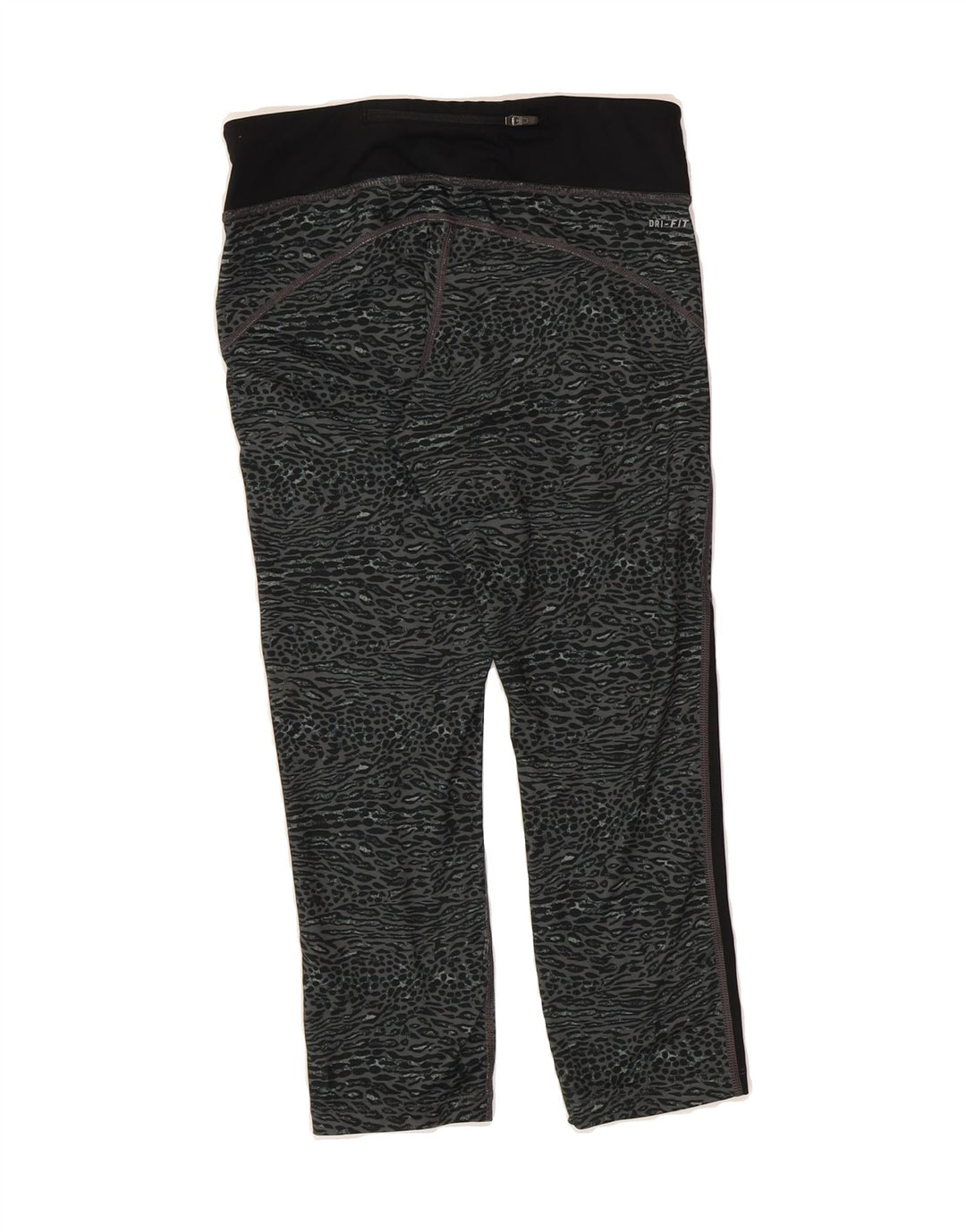 NIKE Womens Dri Fit Leggings UK 10 Small Black Animal Print Polyester Vintage Nike and Second-Hand Nike from Messina Hembry 