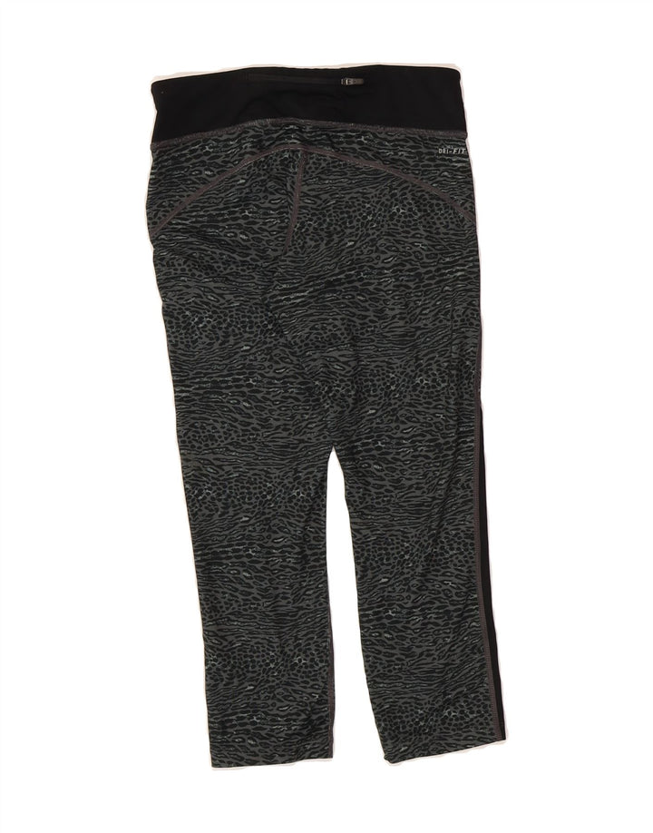 NIKE Womens Dri Fit Leggings UK 10 Small Black Animal Print Polyester Vintage Nike and Second-Hand Nike from Messina Hembry 