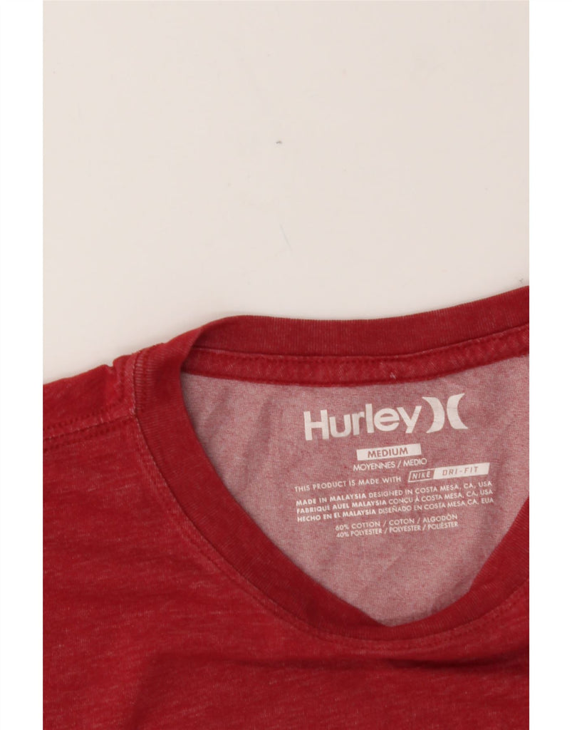 HURLEY Mens Graphic T-Shirt Top Medium Red Cotton Vintage Hurley and Second-Hand Hurley from Messina Hembry 