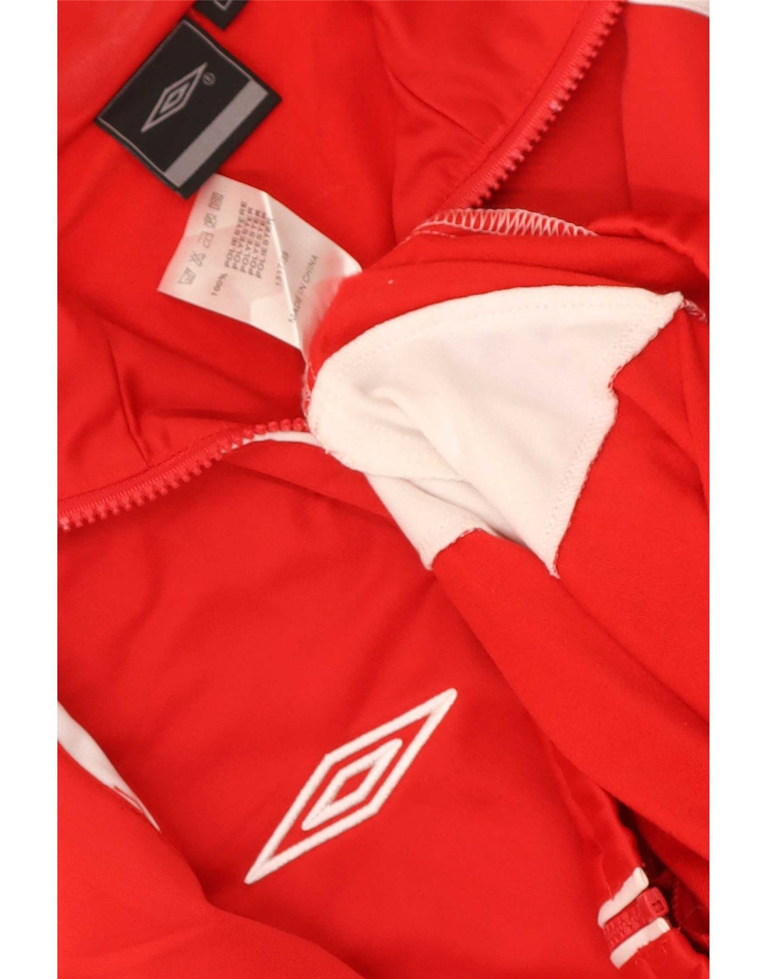 Umbro Mens Tracksuit Top Jacket Large Red Colourblock Polyester
