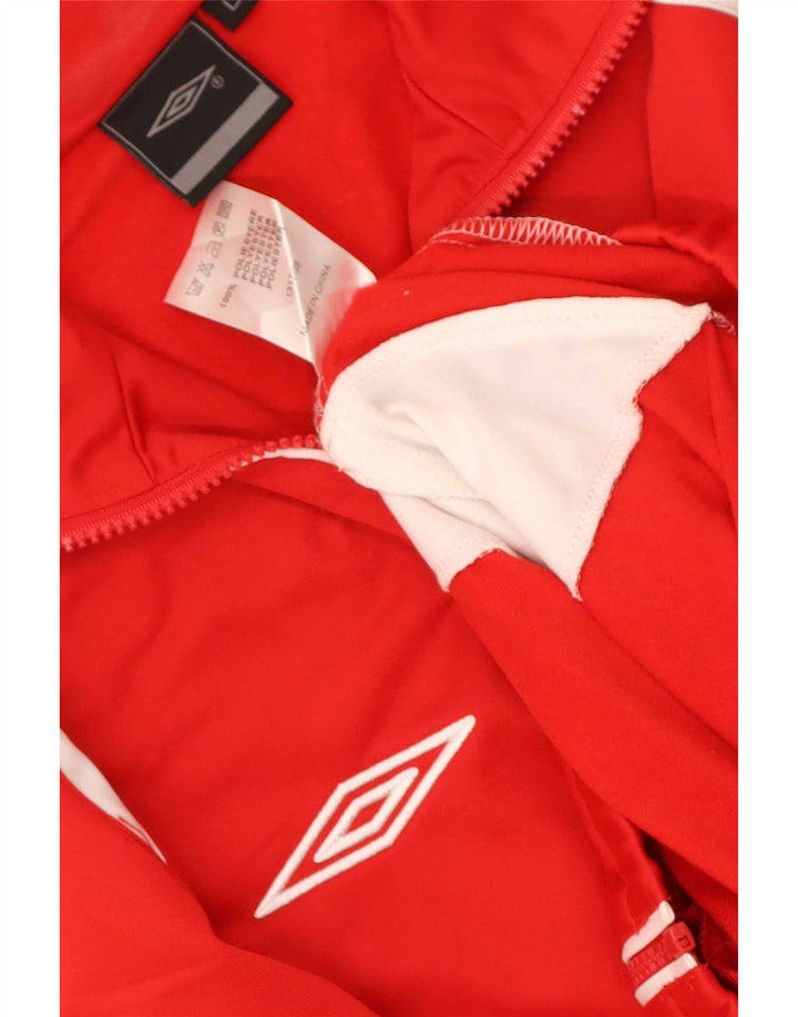 Umbro Mens Tracksuit Top Jacket Large Red Colourblock Polyester