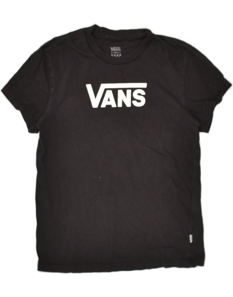 VANS Womens Graphic T-Shirt Top UK 4 XS Black Cotton | Vintage Vans | Thrift | Second-Hand Vans | Used Clothing | Messina Hembry 