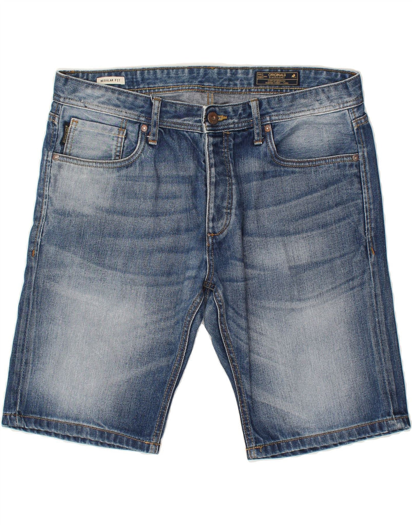 JACK & JONES Mens Regular Fit Denim Shorts XL W38  Blue Cotton | Vintage Jack & Jones | Thrift | Second-Hand Jack & Jones | Used Clothing | Messina Hembry 