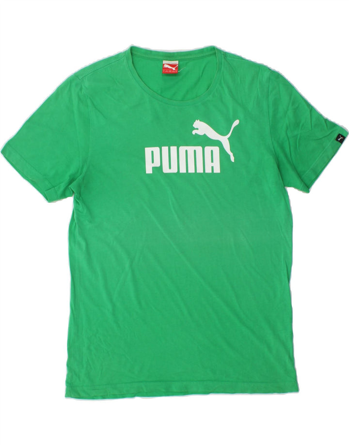 PUMA Mens Graphic T-Shirt Top Medium Green Cotton Vintage Puma and Second-Hand Puma from Messina Hembry 