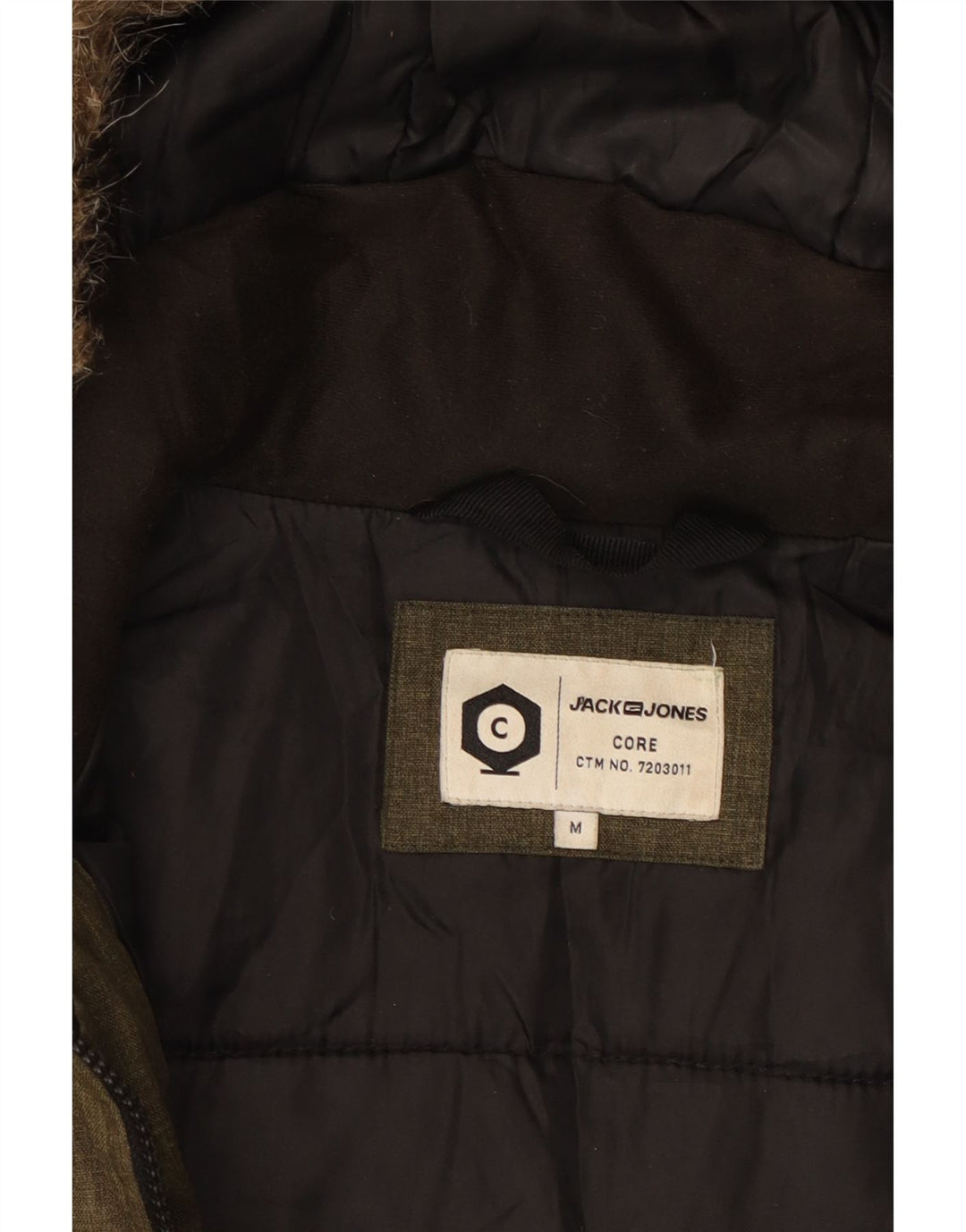 JACK & JONES Mens Hooded Padded Coat UK 38 Medium Khaki