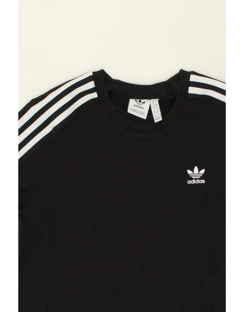 ADIDAS Womens T-Shirt Top UK 10 Small Black Cotton Vintage Adidas and Second-Hand Adidas from Messina Hembry 