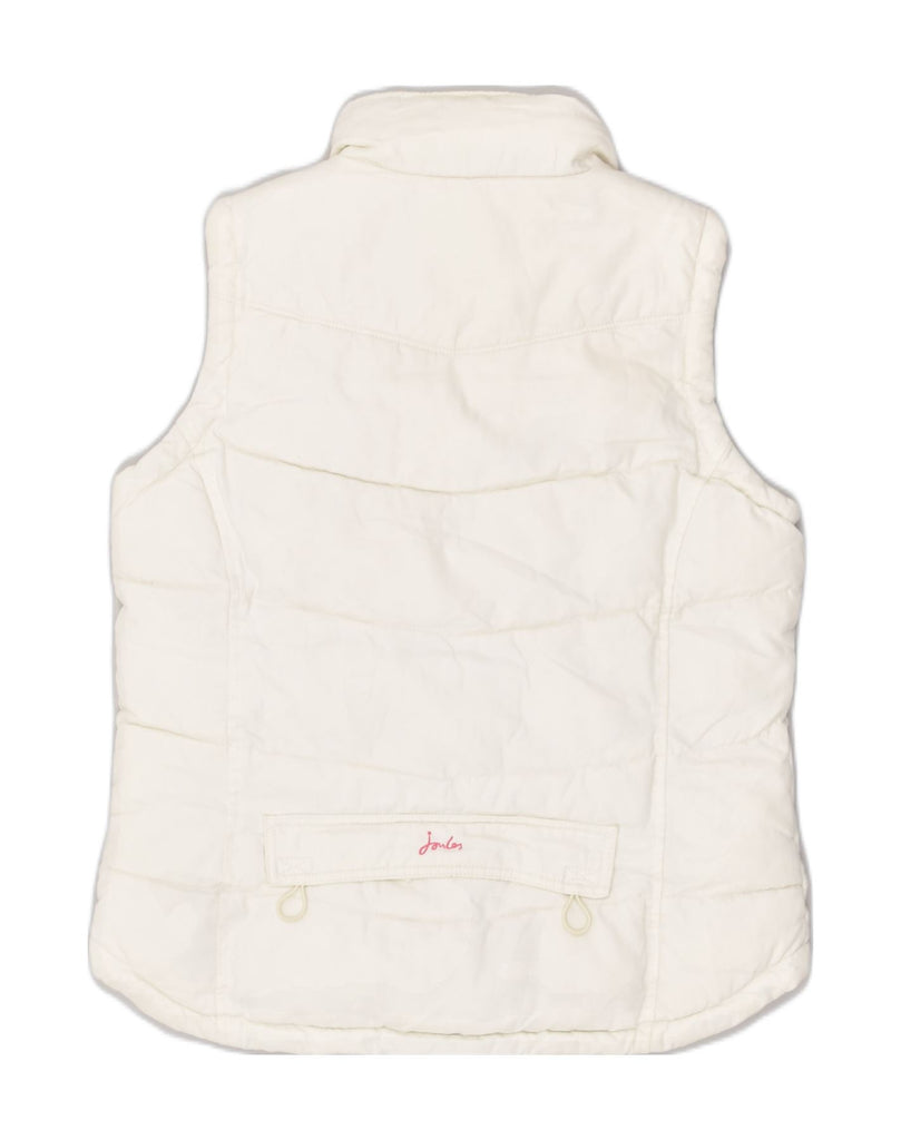 JOULES Womens Padded Gilet UK 10 Small White Cotton | Vintage Joules | Thrift | Second-Hand Joules | Used Clothing | Messina Hembry 