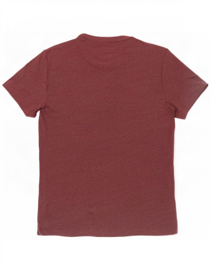 French Connection Mens T-Shirt Top Medium Maroon Flecked Cotton