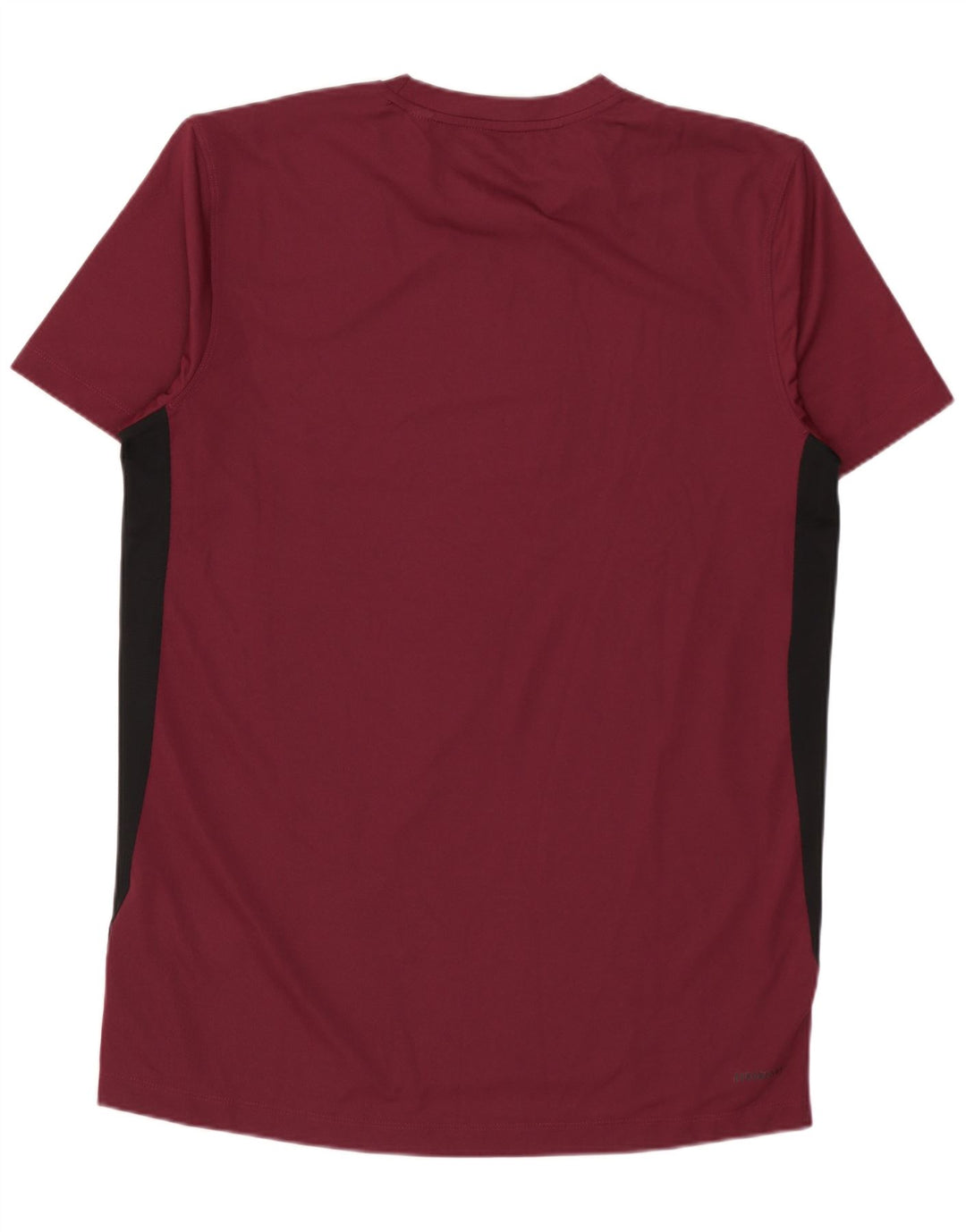 Adidas Mens T-Shirt Top Medium Burgundy Colourblock Polyester