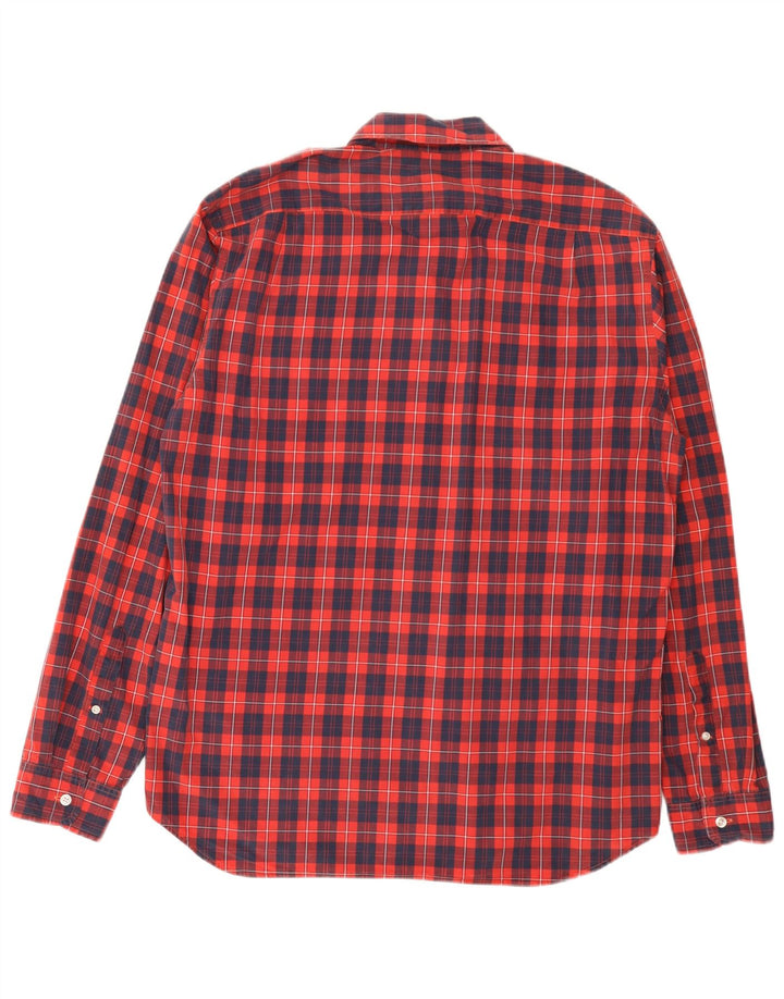 J. CREW Mens Shirt Size 16 1/2 Large Red Check Cotton
