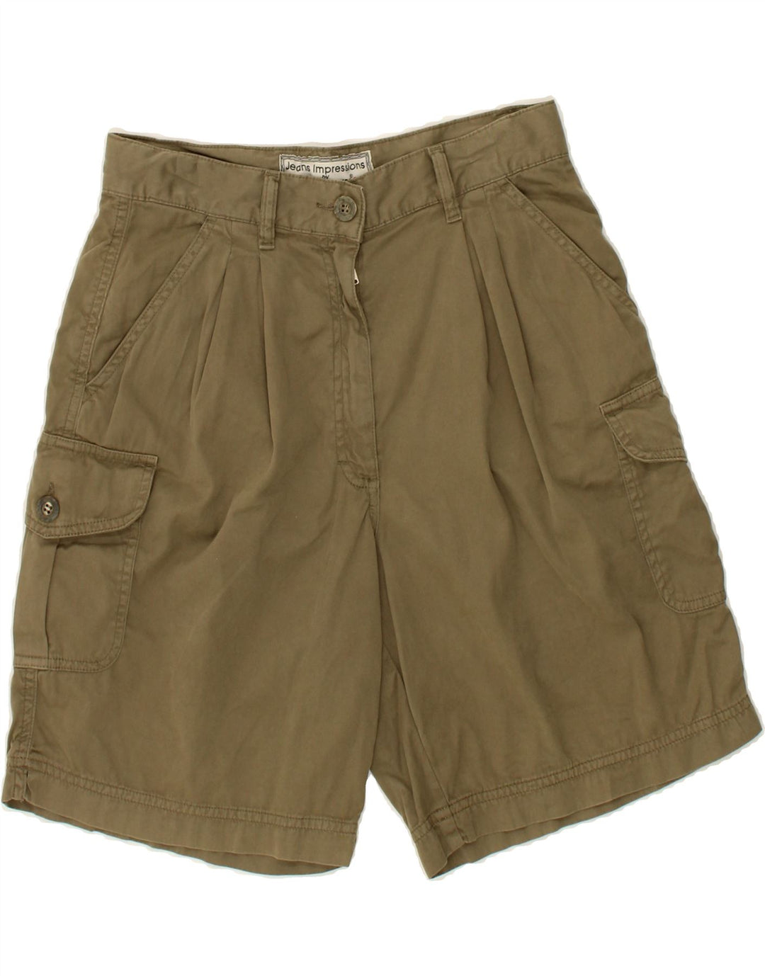 JOYE+FUN Womens Cargo Shorts IT 40 Small W28  Khaki Cotton Vintage Joye+Fun and Second-Hand Joye+Fun from Messina Hembry 