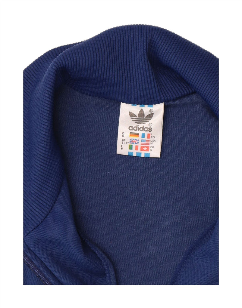 ADIDAS Mens Graphic Tracksuit Top Jacket Medium Blue Colourblock Cotton Vintage Adidas and Second-Hand Adidas from Messina Hembry 