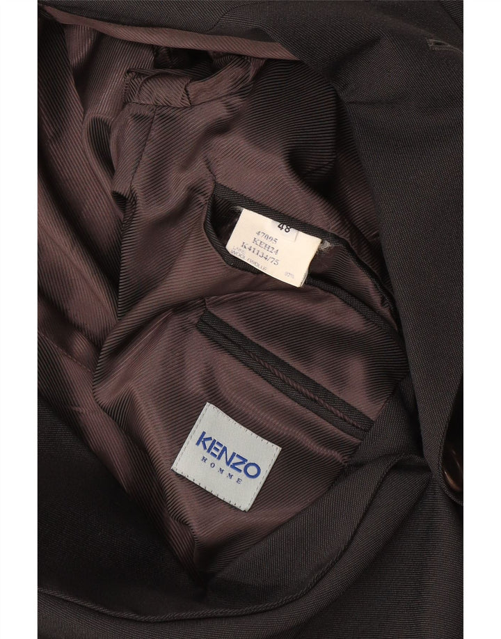 KENZO Mens 3 Button Blazer Jacket IT 48 Medium Navy Blue Wool