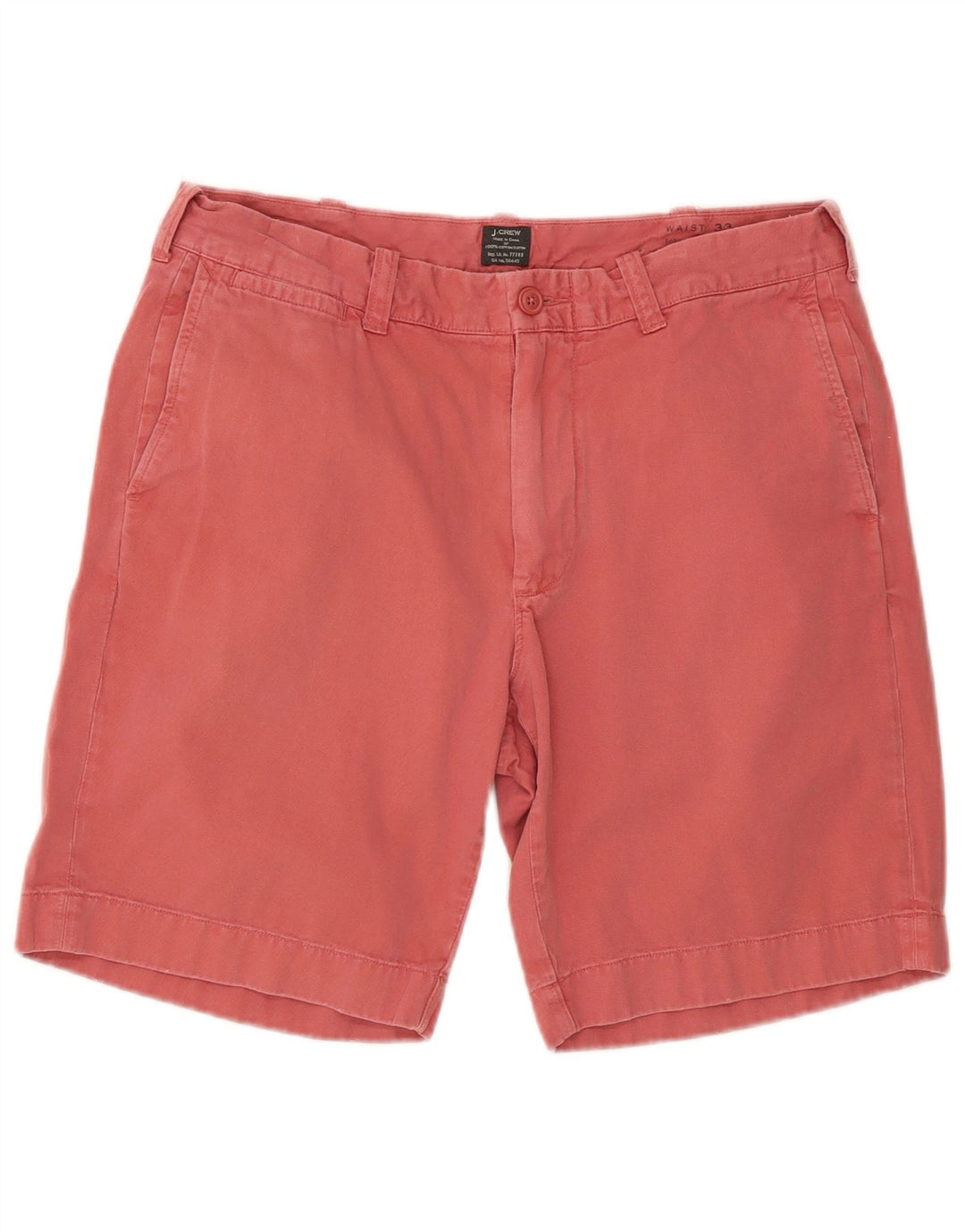 J. CREW Mens Chino Shorts W33 Medium Red Cotton
