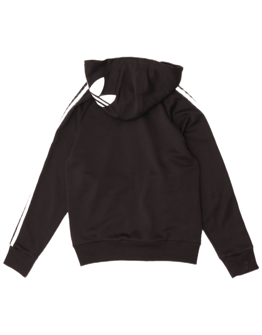 Adidas Womens Graphic Zip Hoodie Sweater IT 40 Small Black Polyester