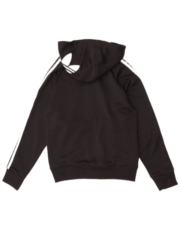 Adidas Womens Graphic Zip Hoodie Sweater IT 40 Small Black Polyester