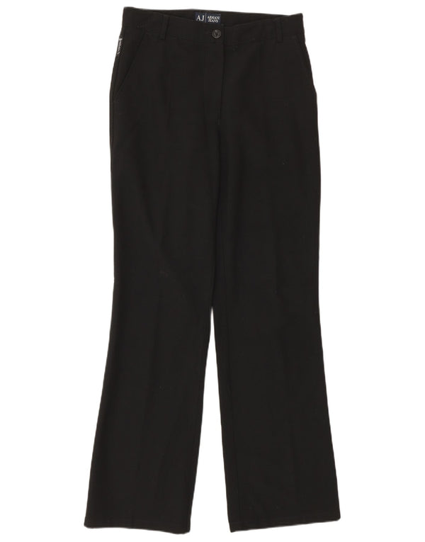 Armani Jeans Womens Bootcut Chino Trousers UK 8 Small W26 L29 Black Classic