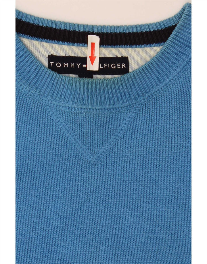 Tommy Hilfiger Mens Crew Neck Jumper Sweater Medium Blue Cotton