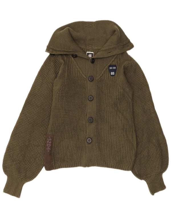 G-Star Womens Cardigan Sweater UK 12 Medium Khaki Acrylic