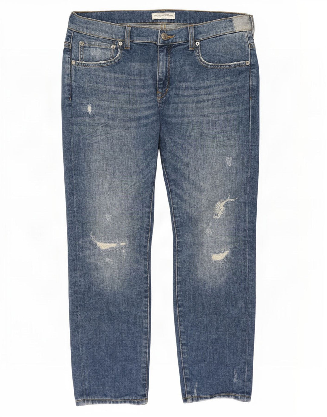 Zara Womens Distressed Cropped Jeans EU 40 Medium W30 L25 Blue