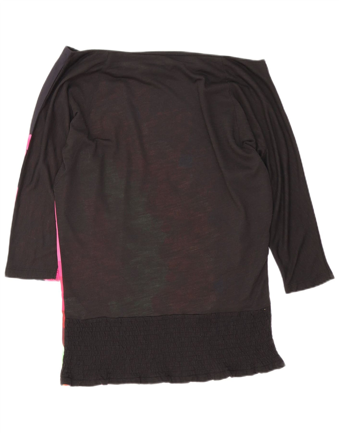 Desigual Womens Oversized Graphic Off Shoulder Top UK 10 Small Black