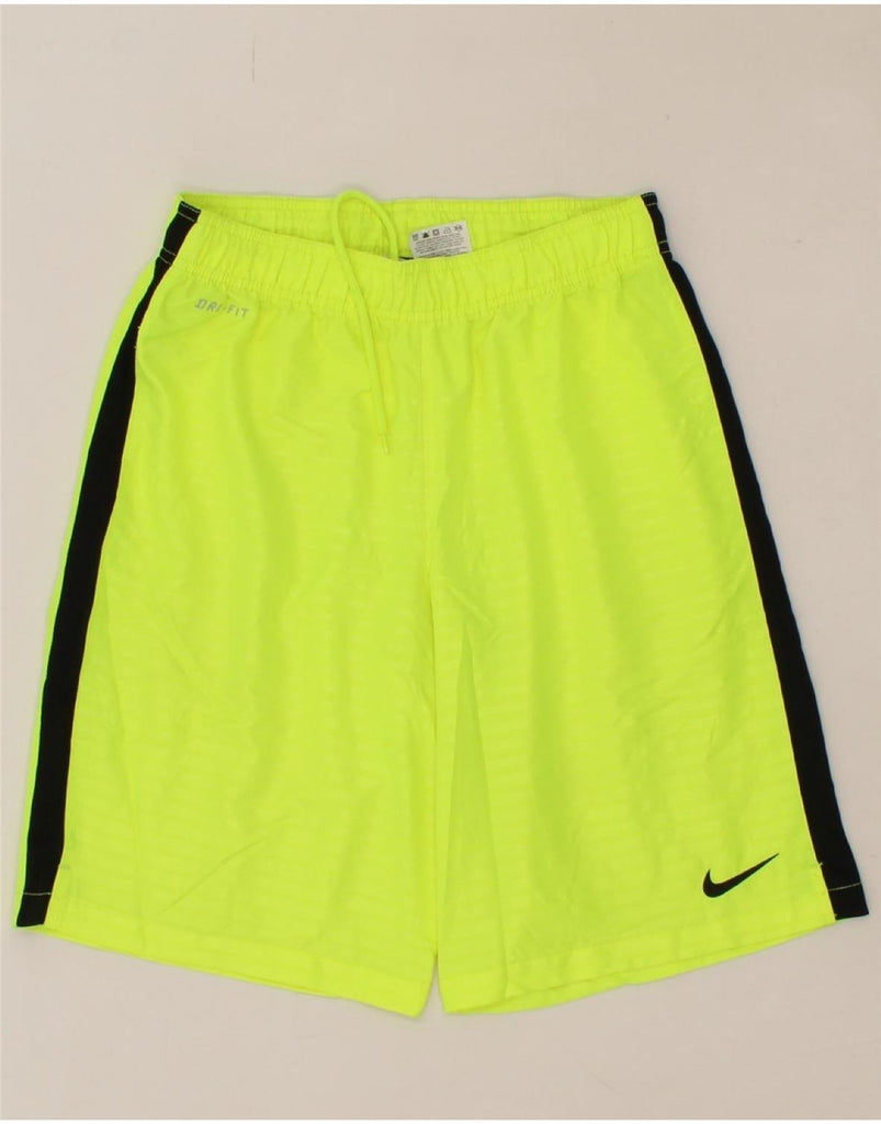 NIKE Boys Dri Fit Sport Shorts 10-11 Years Medium Green Colourblock Vintage Nike and Second-Hand Nike from Messina Hembry 