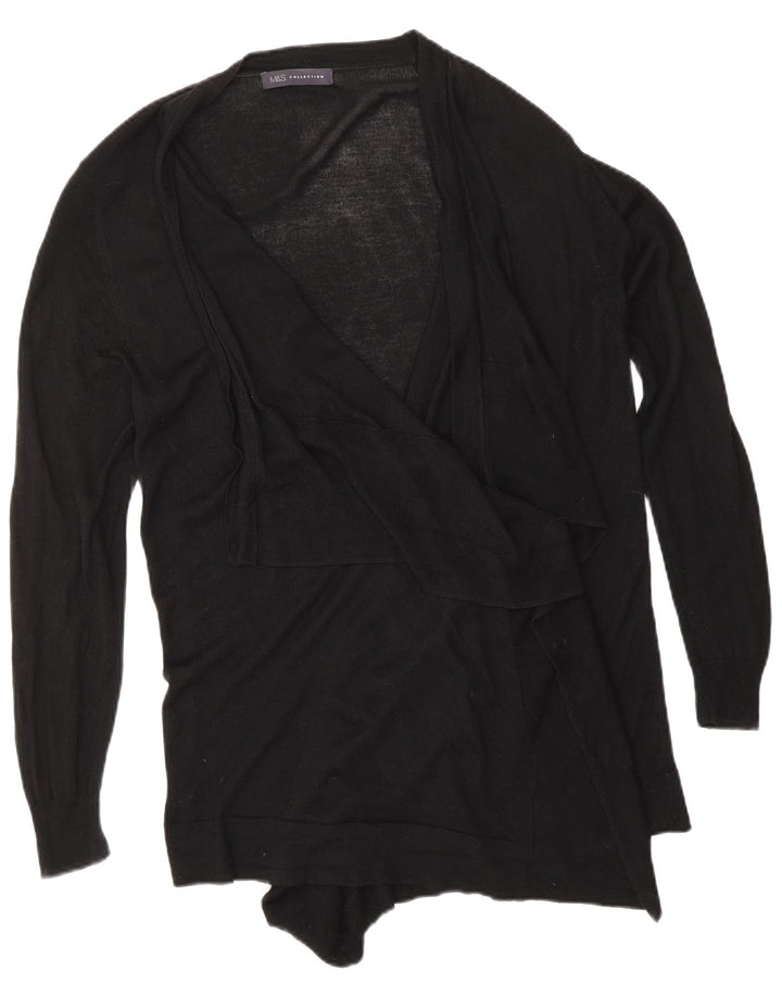 Marks & Spencer Womens Open Cardigan Sweater UK 14 Medium Black