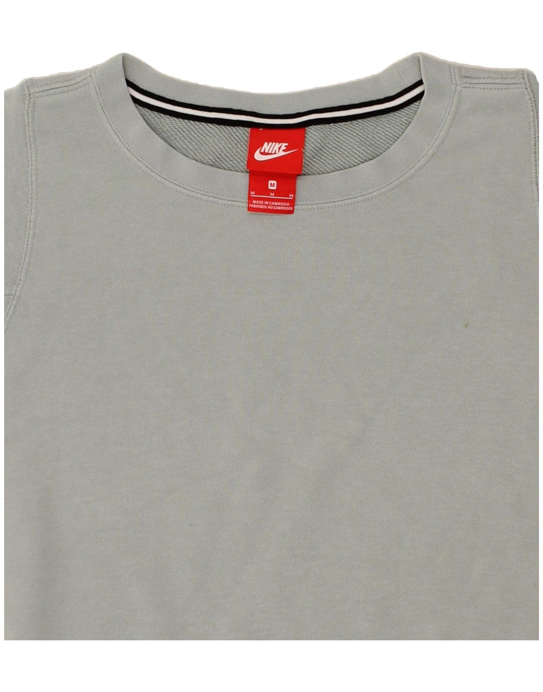 NIKE Womens Oversized Crop Sweatshirt Jumper UK 14 Medium Grey Cotton Vintage Nike and Second-Hand Nike from Messina Hembry 