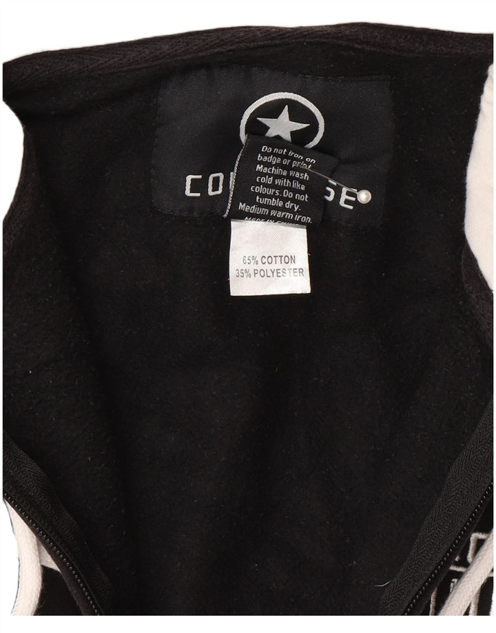 Converse Mens Graphic Zip Hoodie Sweater Large Black Cotton
