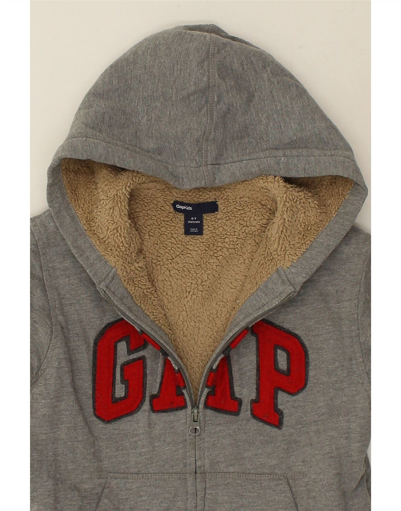 GAP Boys Graphic Zip Hoodie Sweater 6-7 Years Grey Cotton | Vintage Gap | Thrift | Second-Hand Gap | Used Clothing | Messina Hembry 