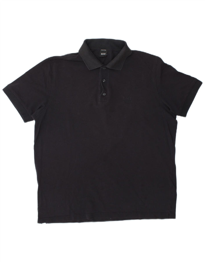 Hugo Boss Mens Polo Shirt XL Black Cotton