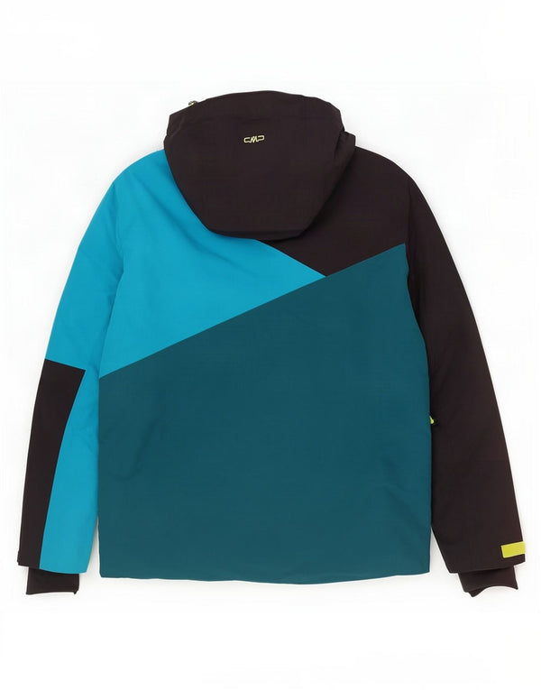 CMP Mens Hooded Ski Jacket IT 46 Small Blue Colourblock Polyester