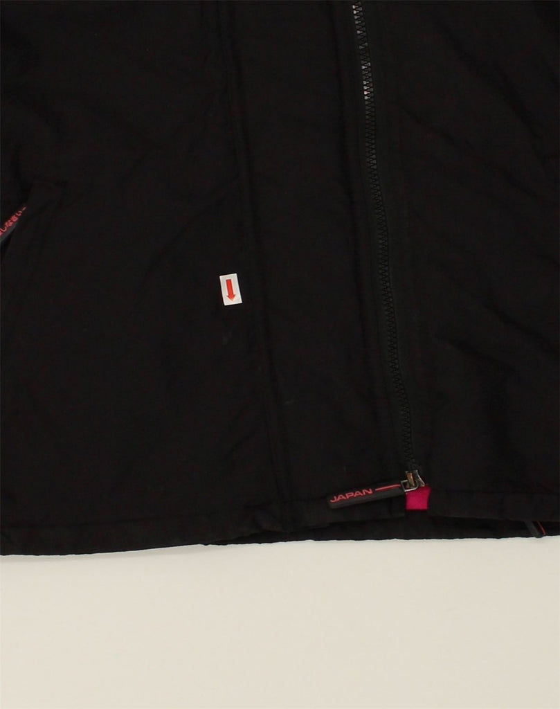 SUPERDRY Womens Hooded Windbreaker Jacket UK 10 Small Black Nylon | Vintage Superdry | Thrift | Second-Hand Superdry | Used Clothing | Messina Hembry 