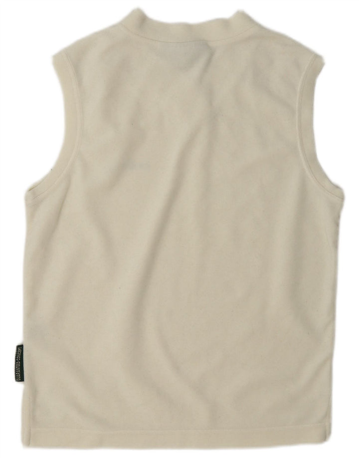 Chervo Womens Velour Vest Top IT 44 Medium Off White Paisley Polyester