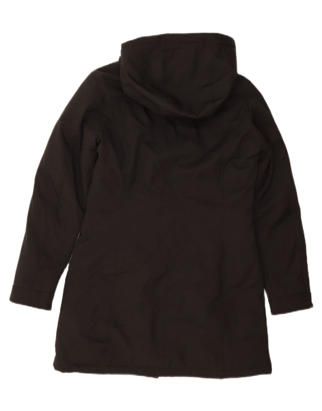VINTAGE Womens Hooded Padded Coat UK 14 Medium Black Polyester Vintage Vintage and Second-Hand Vintage from Messina Hembry 