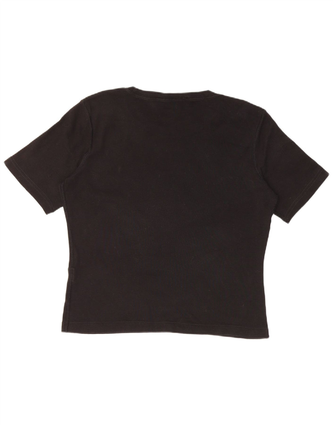 RALPH LAUREN Womens Crop T-Shirt Top UK 18 XL Black Cotton