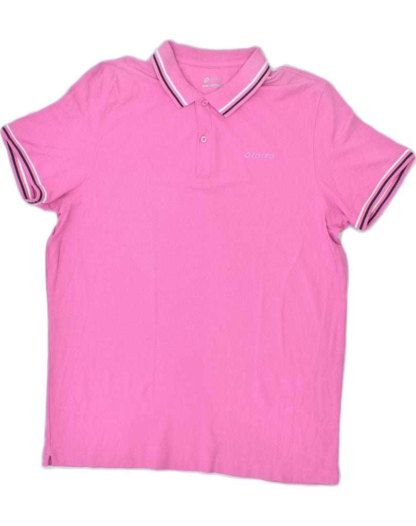 LOTTO Mens Polo Shirt 2XL Pink Cotton | Vintage | Thrift | Second-Hand | Used Clothing | Messina Hembry 