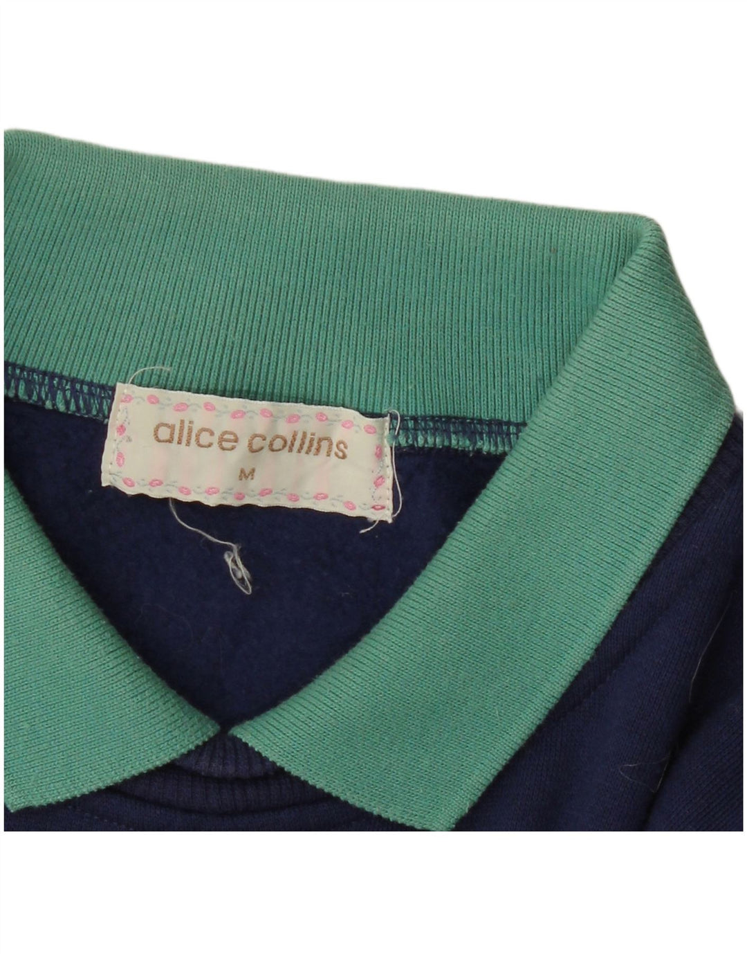 Alice Collins Mens Sweatshirt Jumper Medium Navy Blue Argyle/Diamond