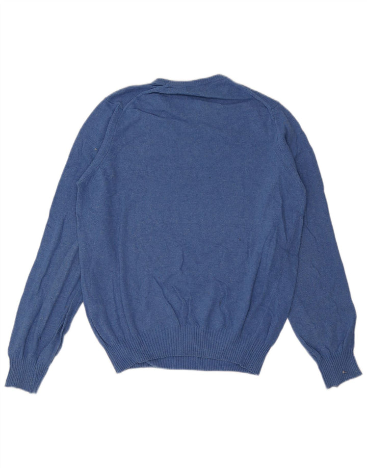 ZARA Mens Crew Neck Jumper Sweater Medium Blue Viscose