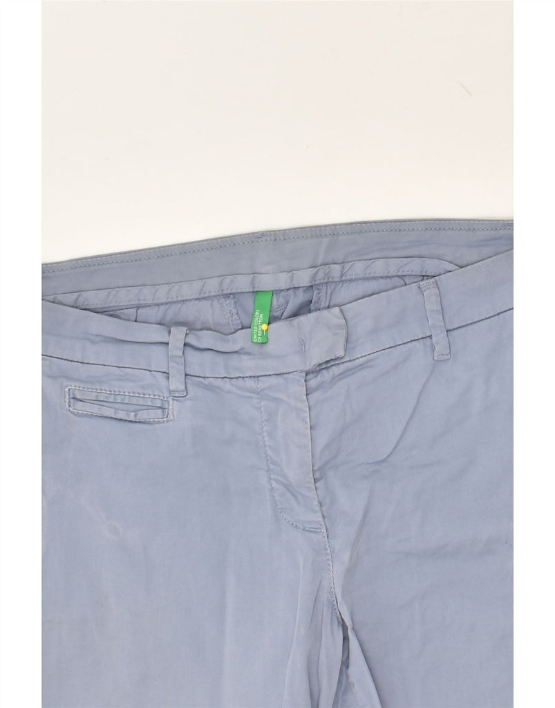 BENETTON Womens Slim Chino Trousers UK 12 Medium W34 L26 Blue Cotton | Vintage Benetton | Thrift | Second-Hand Benetton | Used Clothing | Messina Hembry 