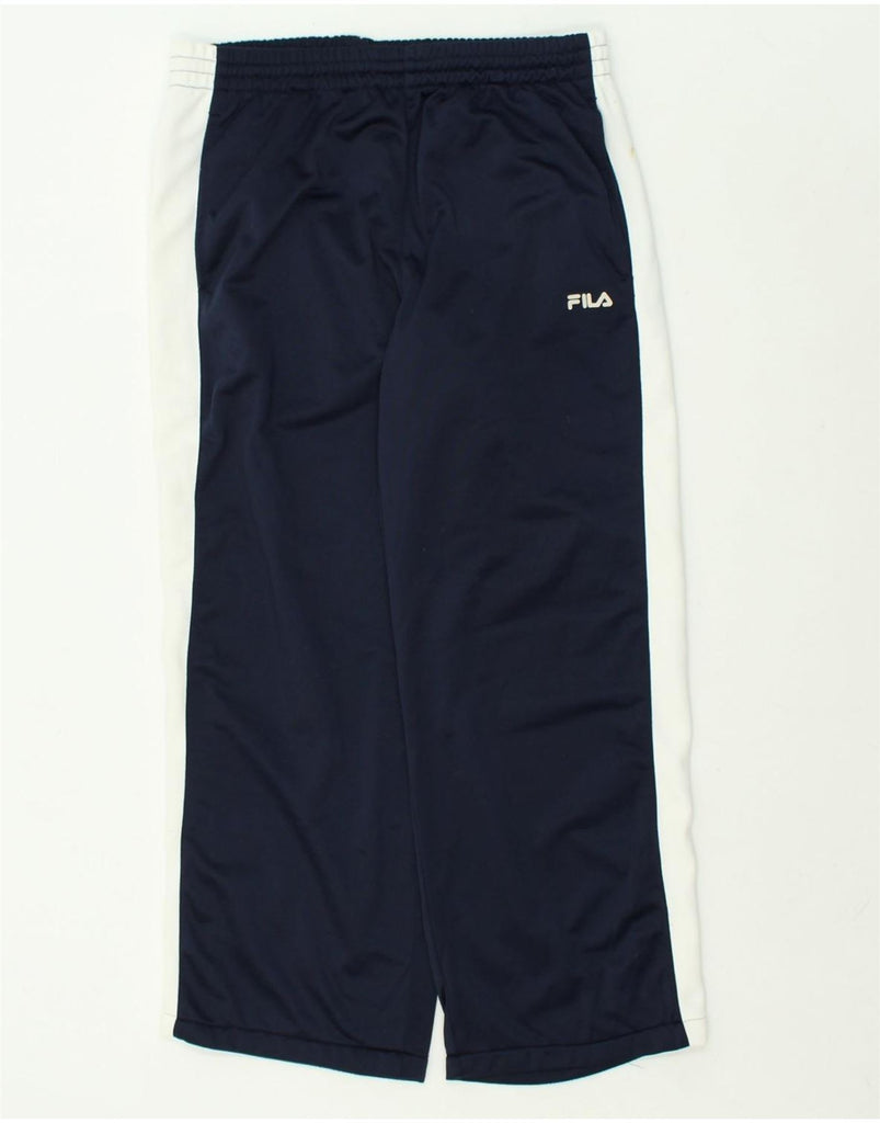 FILA Mens Graphic Tracksuit Trousers IT 52 Large Navy Blue Colourblock | Vintage Fila | Thrift | Second-Hand Fila | Used Clothing | Messina Hembry 