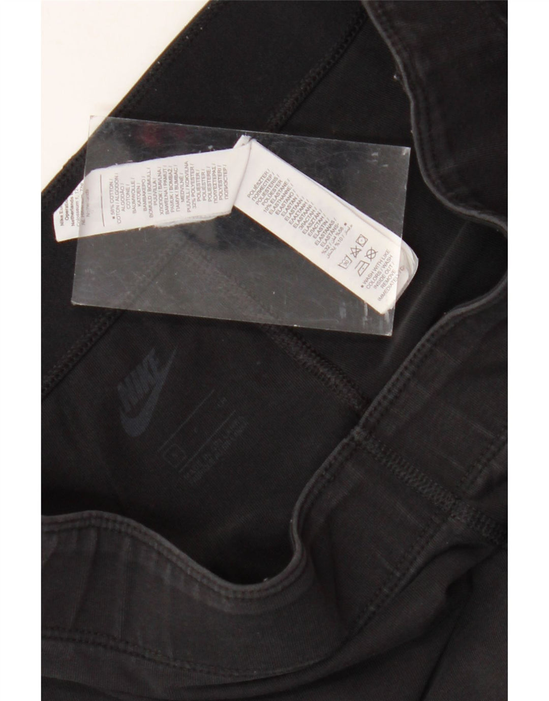 NIKE Womens Graphic Leggings UK 8 Small  Black Cotton