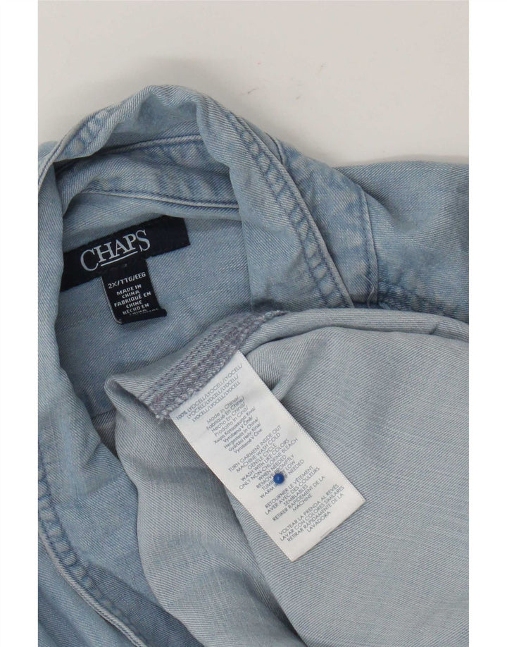 Chaps Womens Denim Shirt UK 20 2XL Blue Lyocell