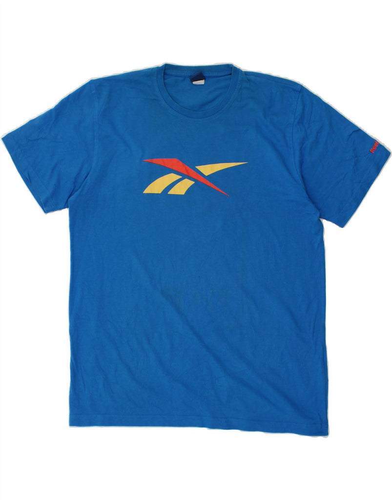 REEBOK Mens Graphic T-Shirt Top Large Blue Cotton Vintage Reebok and Second-Hand Reebok from Messina Hembry 